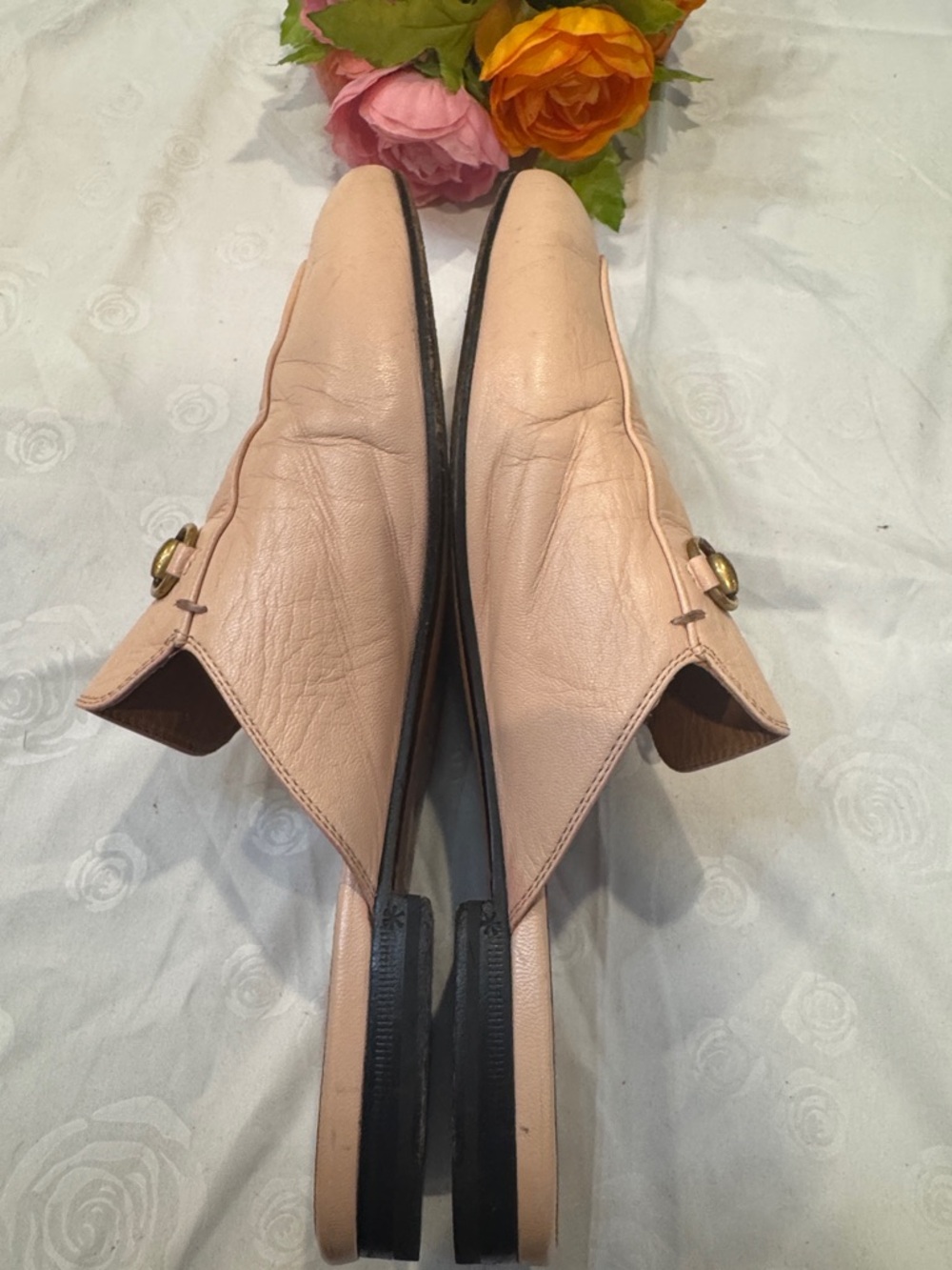 Gucci Blush Pink Leather Horsebit Backless Mules - Picture 7 of 13